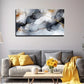 Black White Gray & Golden Tones Wall Art Canvas Office Home Room Framed 80x45cm