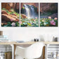 3pcs  Natural Waterfall and Lotus Landscape Wall Art Set Canvas Framed 40x60cm - High Quality Print 100% Australian Made Wall Canvas Ready to Hang