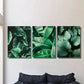 3pcs Emerald Green Botanical Tropical Leaf Wall Art Set Canvas Framed 40x60cm - High Quality Print 100% Australian Made Wall Canvas Ready to Hang