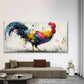 Vibrant Abstract Rooster Wall Art Canvas Office Home Room Framed 120x60cm