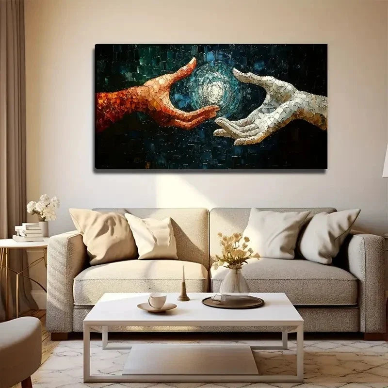 Modern Bohemian Style Vibrant Wall Art Canvas Office Home Room Framed 80x45cm