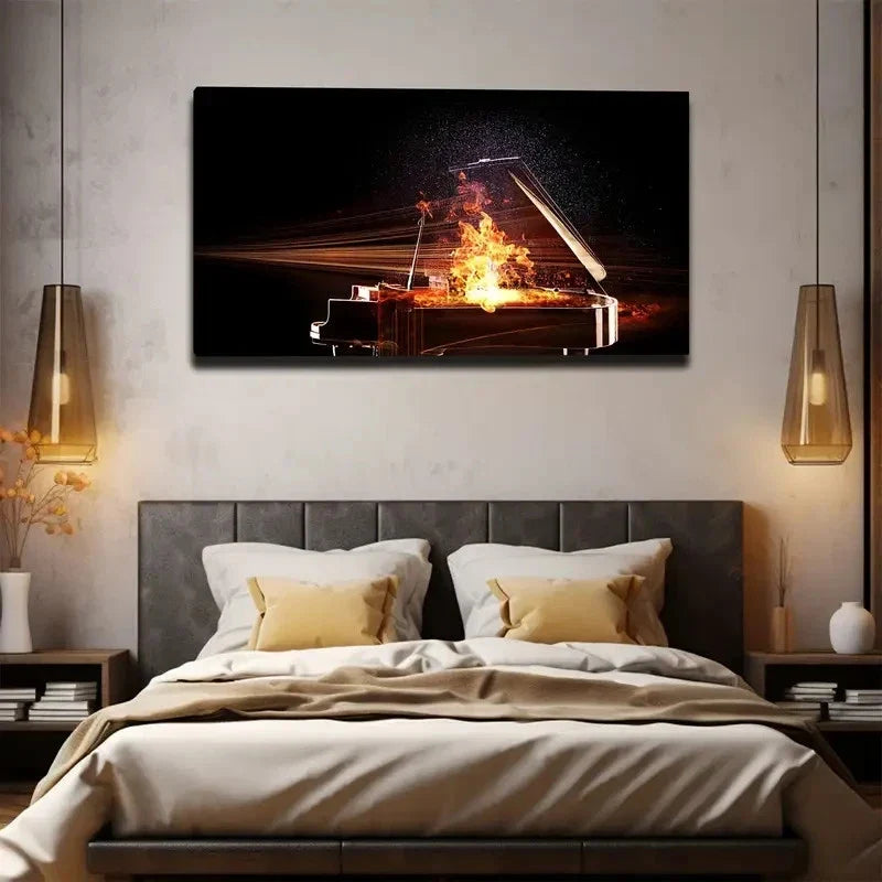 Fire Power Beautiful Wall Art Canvas Office Home Room Framed 80x45cm