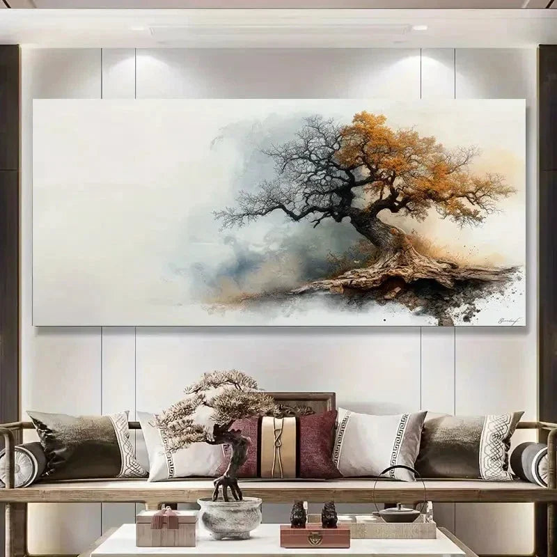 Modern Abstract Steep Pine Wall Art Canvas Office Home Room Framed 120x60cm