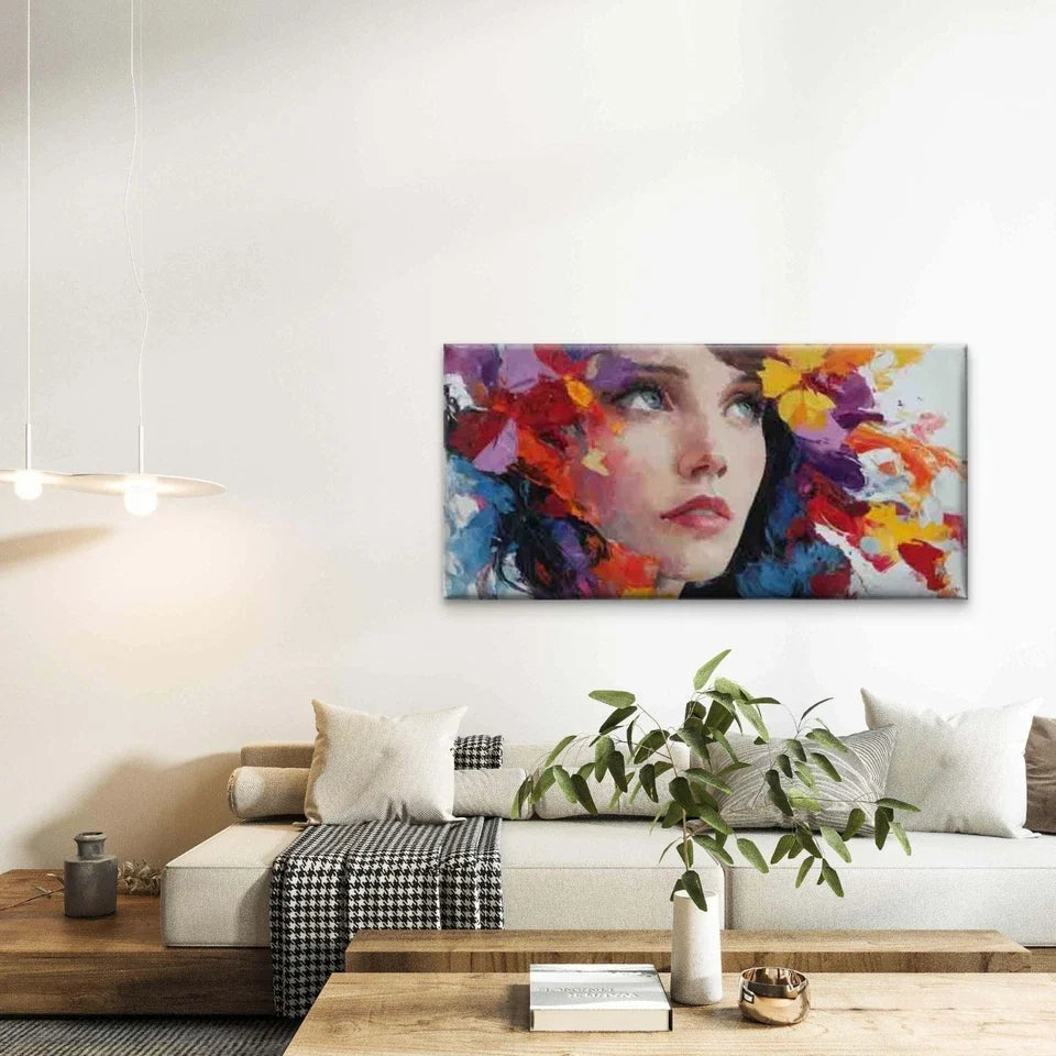 Abstract Splatter Vibrant ColorsWall Art Canvas Office Home Room Framed 120x60cm