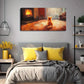 Charming Orange Cat Looking Wall Art Canvas Office Home Room Framed 120x60cm