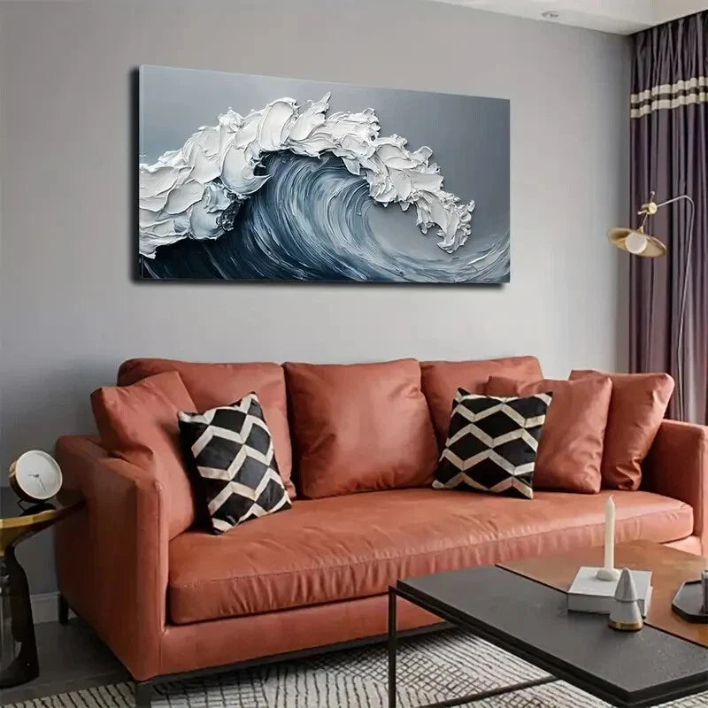 Gray Modern Minimalist Abstract Wall Art Canvas Office Home Room Framed 120x60cm