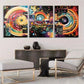 3pcs Futuristic Digital Abstract Tech Perfect Wall Art Set Canvas Framed 40x60cm - High Quality Print 100% Australian Made Wall Canvas Ready to Hang