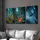 3pcs Viking Axe Glowing Sword Samurai Sword Wall Art Set Canvas Framed 40x60cm - High Quality Print 100% Australian Made Wall Canvas Ready to Hang