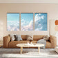 3pcs White Clouds and Blue Sky Metal Print Ready to Hang Art