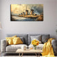 Windmill House By The River Wall Art Canvas Office Home Room Framed 120x60cm