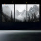 3pcs Mountain Range Palm Trees Metal Print Ready to Hang Art