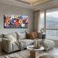 Vibrant Roses & Peonies Floral Wall Art Canvas Office Home Room Framed 120x60cm