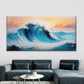 Ocean Wave Sunset Wall Art Canvas Office Home Room Framed 120x60cm