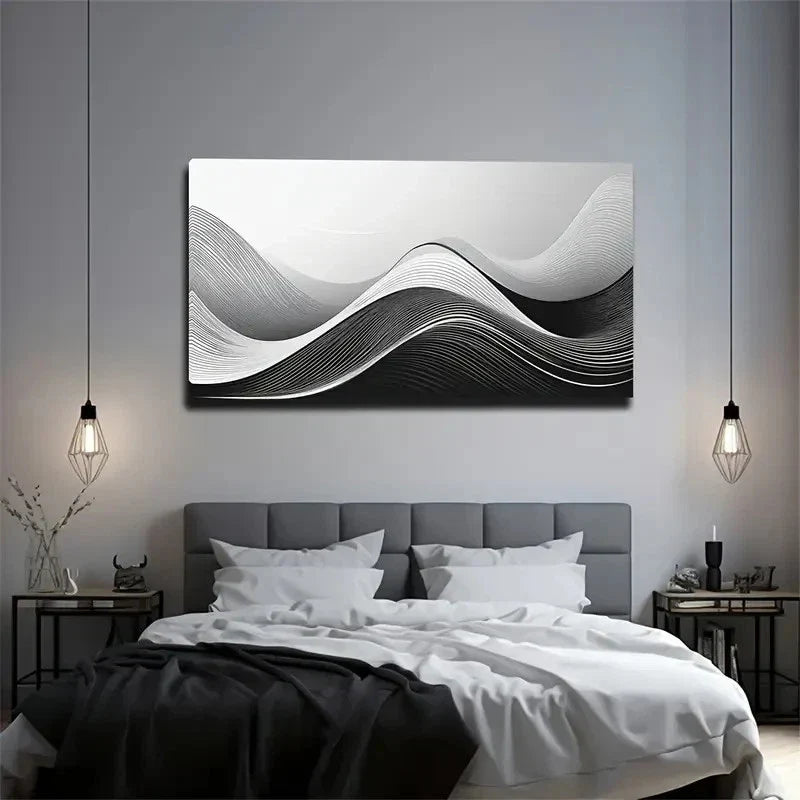 White Assembly Line Wall Art Canvas Office Home Room Framed 120x60cm