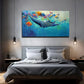 Vibrant Underwater Devil Fish Wall Art Canvas Office Home Room Framed 120x60cm