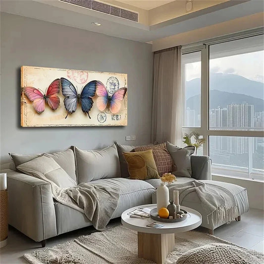 Colorful Butterfly Wings Décor Wall Art Canvas Office Home Room Framed 120x60cm