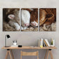 3pcs Adorable Youngsters Cow Animal Themed Metal Print Ready to Hang Art