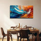 Rhythmical Paint Pattern Wall Art Canvas Office Home Room Framed 120x60cm