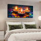 Featuring Three Candles Wall Art Canvas Office Home Room Framed 120x60cm