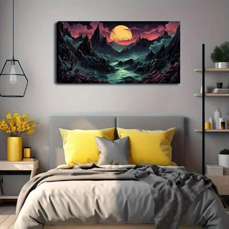 Mystical Pathway Dramatic Sky Wall Art Canvas Office Home Room Framed 120x60cm