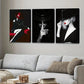 3pcs Modern Black & White Red Abstract Figures Wall Art Set Canvas Framed 40x60cm - High Quality Print 100% Australian Made Wall Canvas Ready to Hang
