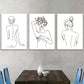 3pcs Modern Elegant Simple Style Female Wall Art Set Canvas Framed 40x60cm - High Quality Print 100% Australian Made Wall Canvas Ready to Hang