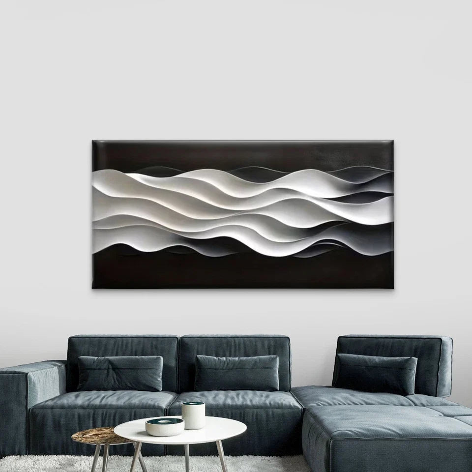 Abstract Dynamic Flow Lines Wall Art Canvas Office Home Room Framed 80x45cm