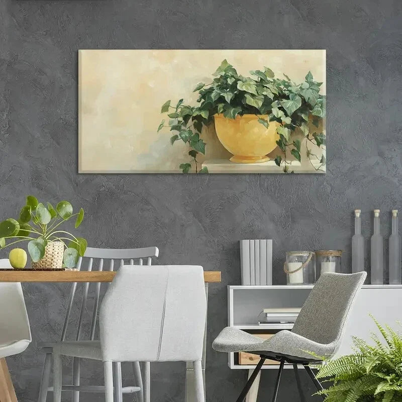 Still Life Terracotta Pot Wall Art Canvas Office Home Room Framed 120x60cm
