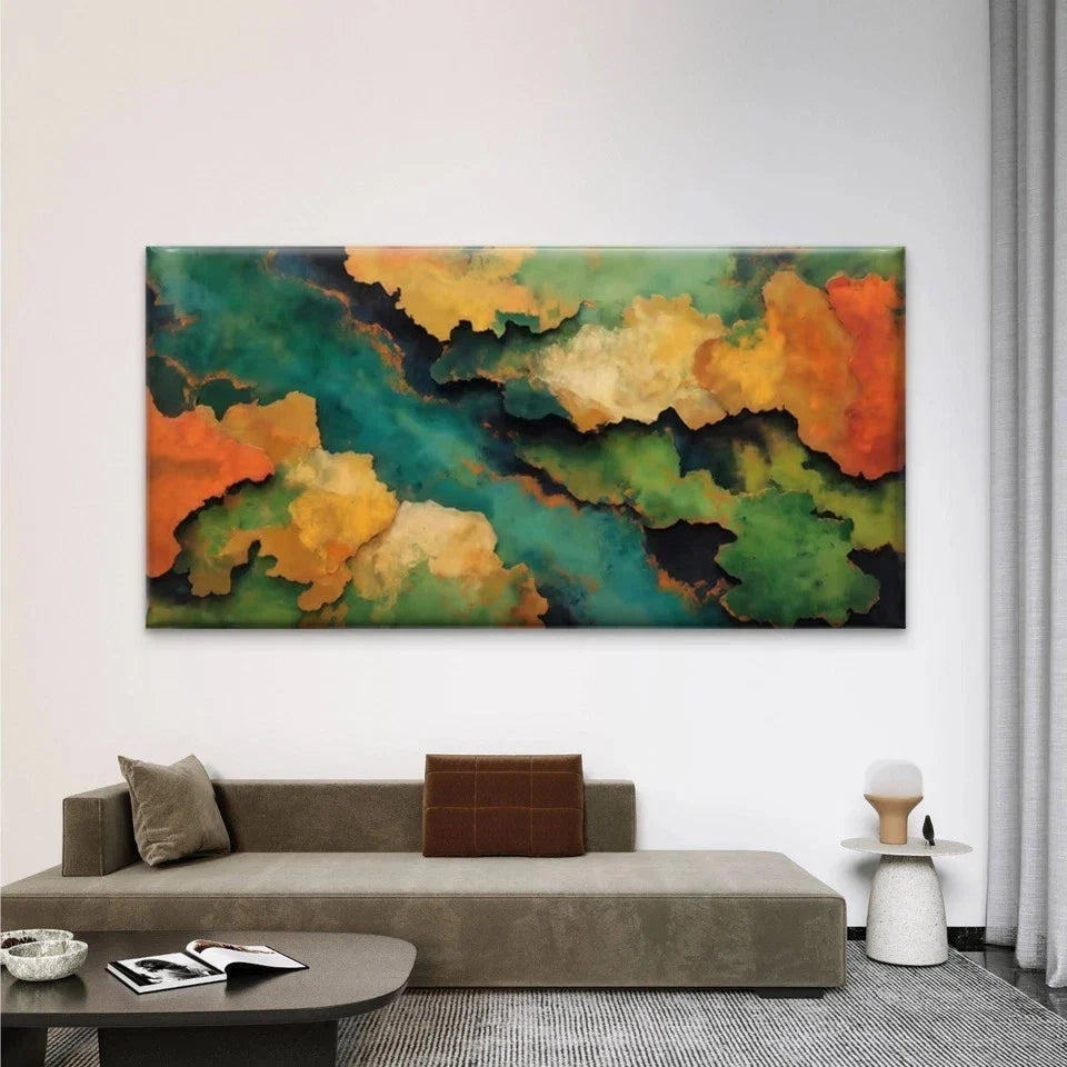Abstract Colorful Cloud Texture Wall Art Canvas Office Home Room Framed 80x45cm