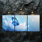 3pcs Serene Floral & Butterfly Design Perfect Wall Art Set Canvas Framed 40x60cm - High Quality Print 100% Australian Made Wall Canvas Ready to Hang