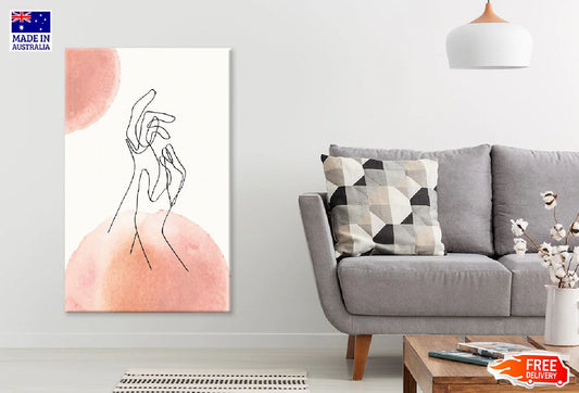 Feminine Hands Line Art Design Print 100% Australian Made Stretched Canvas Ready to Hang - 1783