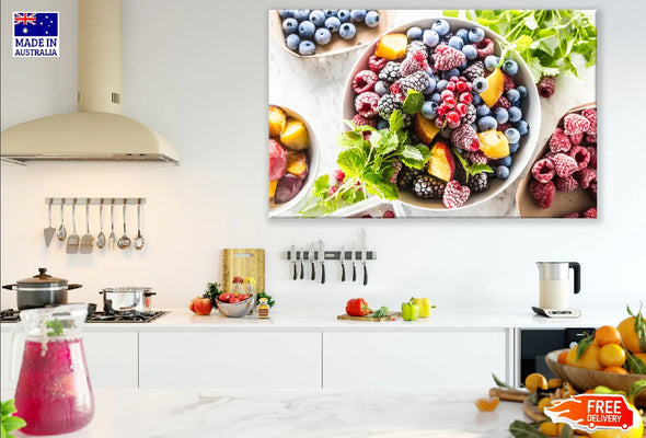 Frozen Fruits Closeup Photograph Print 100% Australian Made Stretched Canvas Ready to Hang - 2083