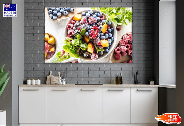 Frozen Fruits Closeup Photograph Print 100% Australian Made Stretched Canvas Ready to Hang - 2083