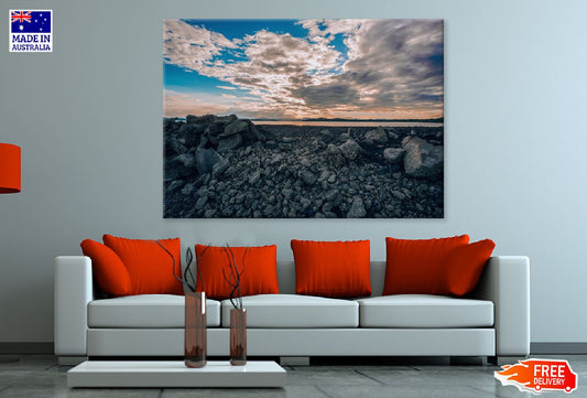 Colorado Beach in with Sunset Print 100% Australian Made Stretched Canvas Ready to Hang - 1013