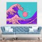 Sea Waves & Sun Illustration Pop Arts & Comic Poster Print 100% Australian Made Stretched Canvas Ready to Hang - 2166
