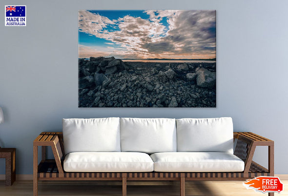 Colorado Beach in with Sunset Print 100% Australian Made Stretched Canvas Ready to Hang - 1013