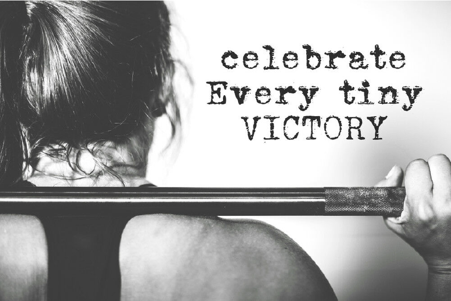 Celebrate Every Tiny Victory Gym Motivation Quote B&W Print 100% Australian Made Stretched Canvas Ready to Hang - 2252