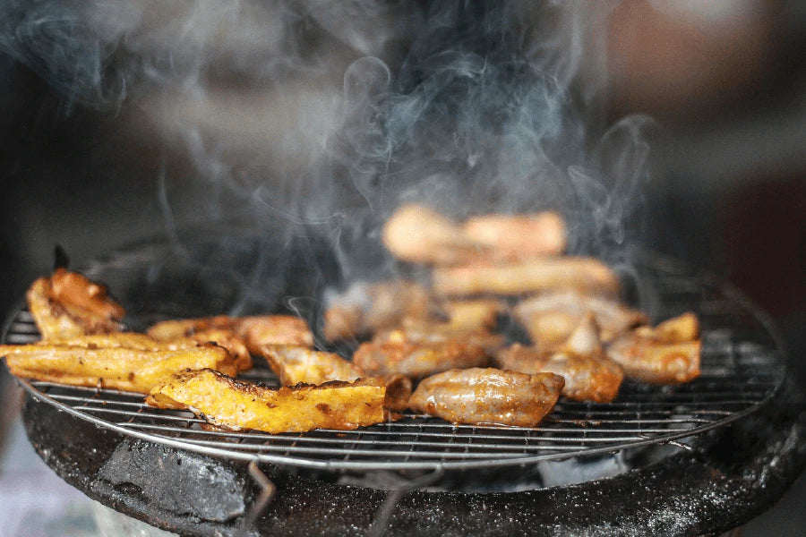 BBQ Grilled Meat Photograph Print 100% Australian Made Stretched Canvas Ready to Hang - 1994