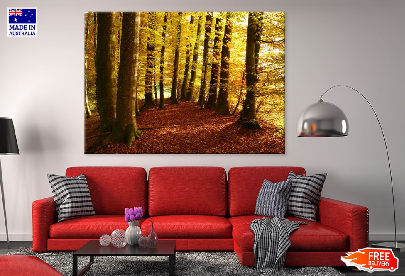 Autumn Tree Forest Photograph Print 100% Australian Made Stretched Canvas Ready to Hang - 1691