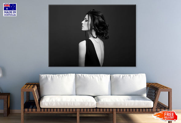 Makeup Woman View B&W Photograph Print 100% Australian Made Stretched Canvas Ready to Hang - 1299