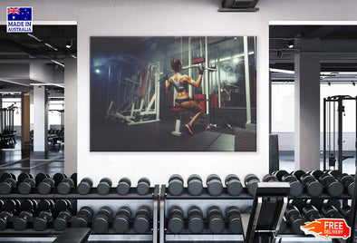 Young Girl Lifts in the Gym Print 100% Australian Made Stretched Canvas Ready to Hang - 2195