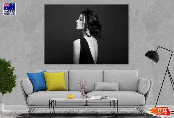 Makeup Woman View B&W Photograph Print 100% Australian Made Stretched Canvas Ready to Hang - 1299