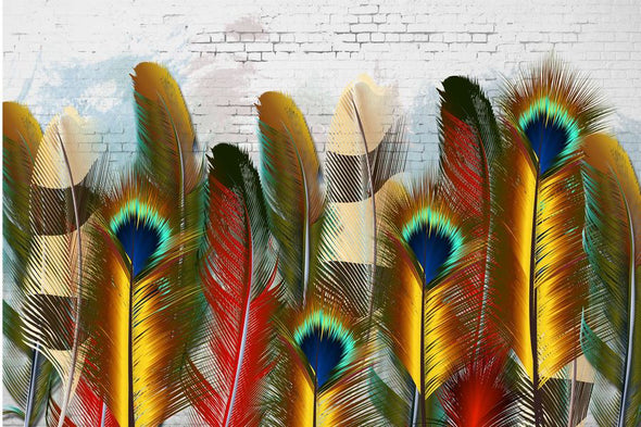 Colorful Feathers Digital Art  Print 100% Australian Made Stretched Canvas Ready to Hang - 1896