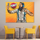 Yeah Quote & Bearded Man with Headphones Pop Arts & Comic Poster Print 100% Australian Made Stretched Canvas Ready to Hang - 2169