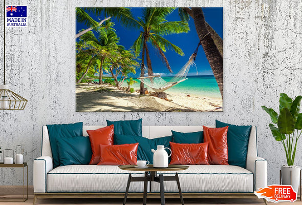 Palm Trees Photograph Fiji Island Print 100% Australian Made Stretched Canvas Ready to Hang - 1364