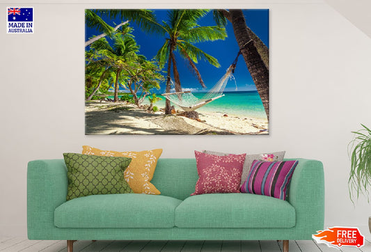 Palm Trees Photograph Fiji Island Print 100% Australian Made Stretched Canvas Ready to Hang - 1364