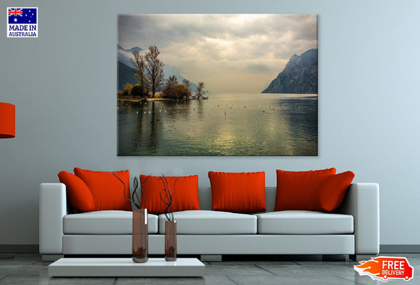 Lake Garda near Riva del Garda Print 100% Australian Made Stretched Canvas Ready to Hang - 1016