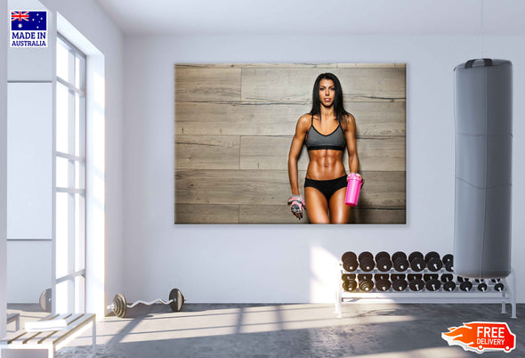 Girl Posing in The Gym Print 100% Australian Made Stretched Canvas Ready to Hang - 2197