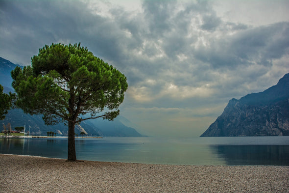 Lake with Mountains East Italy Print 100% Australian Made Stretched Canvas Ready to Hang - 1017