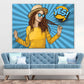 Yes Quote & Dancing Girl Illustration Pop Arts & Comic Poster Print 100% Australian Made Stretched Canvas Ready to Hang - 2170